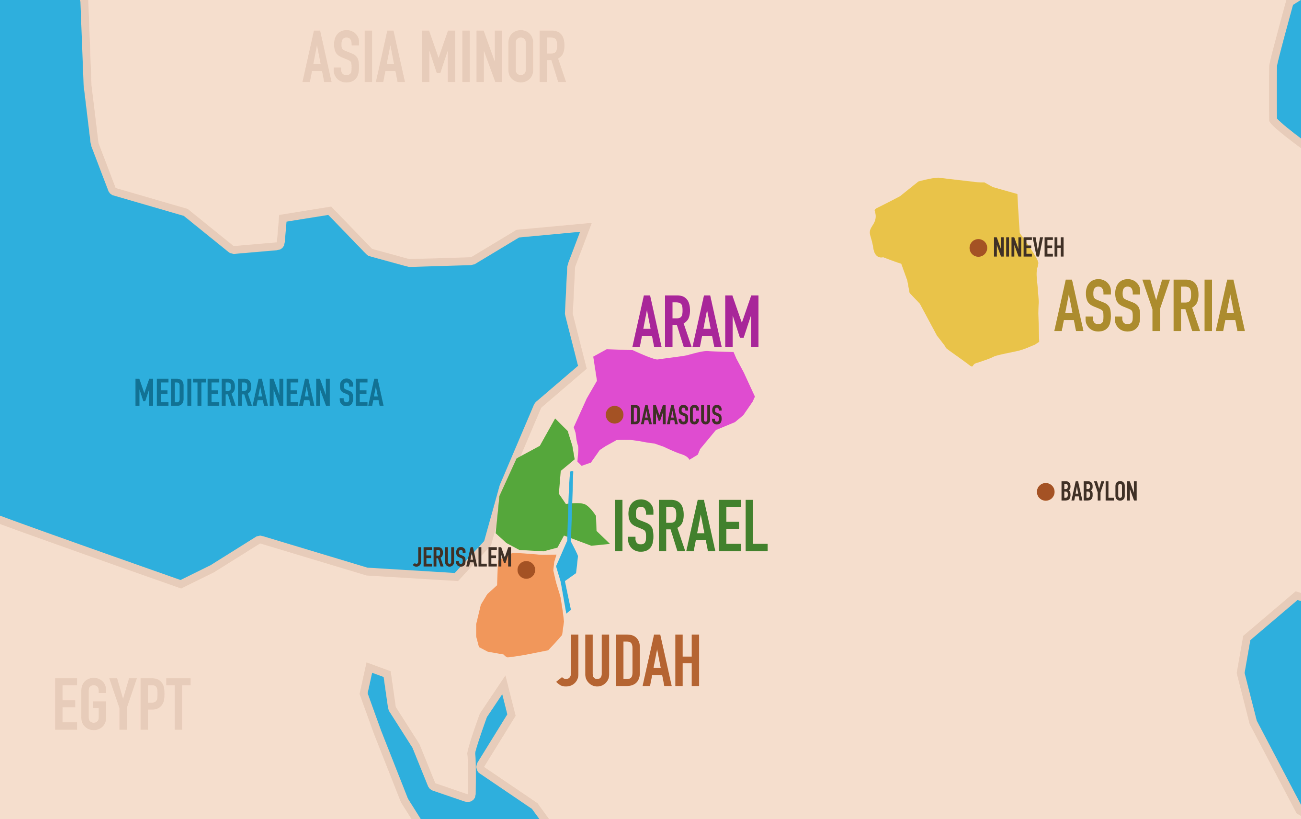 Assyria, Aram, Israel, Judah